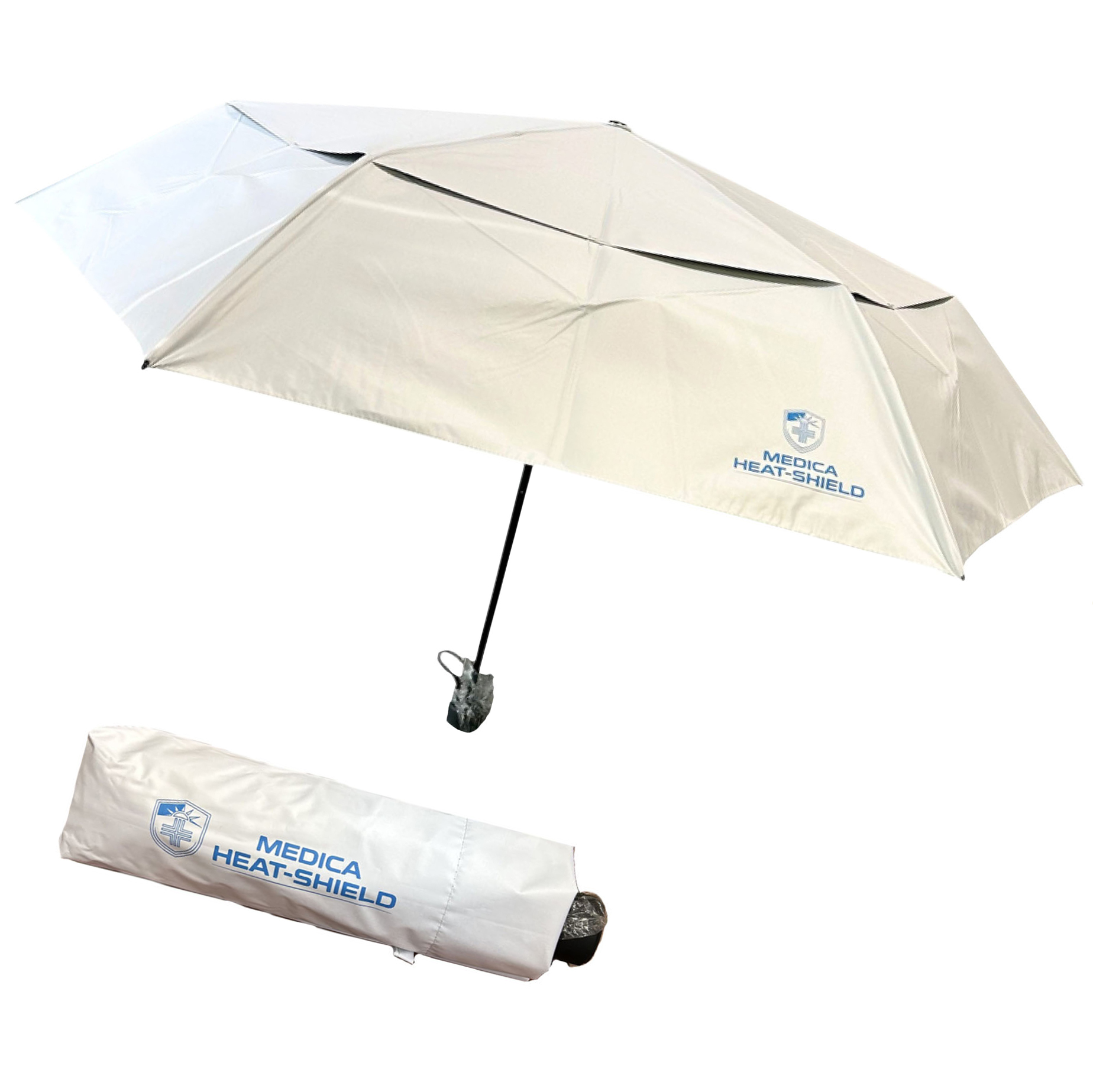 SEMI-AUTO umbrella partially opened showing short-stroke mechanism